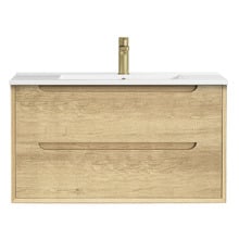 Byron 900mm Wall Hung Single Vanity with Ceramic Countertop